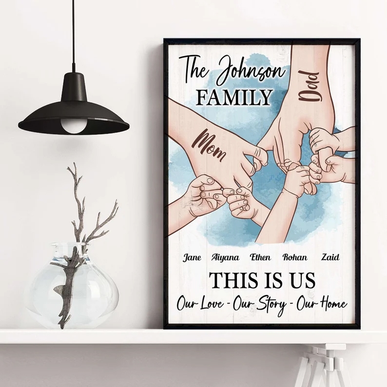 Family This Is Us Custom Poster Personalized Family Poster Canvas Fathers Day Poster Home Decor Gift For Family Members